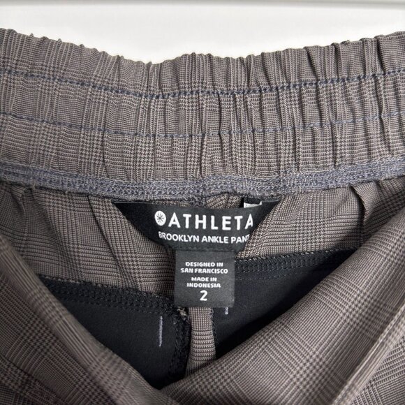 ATHLETA Brooklyn Ankle Pants Brown Plaid - Picture 7 of 7